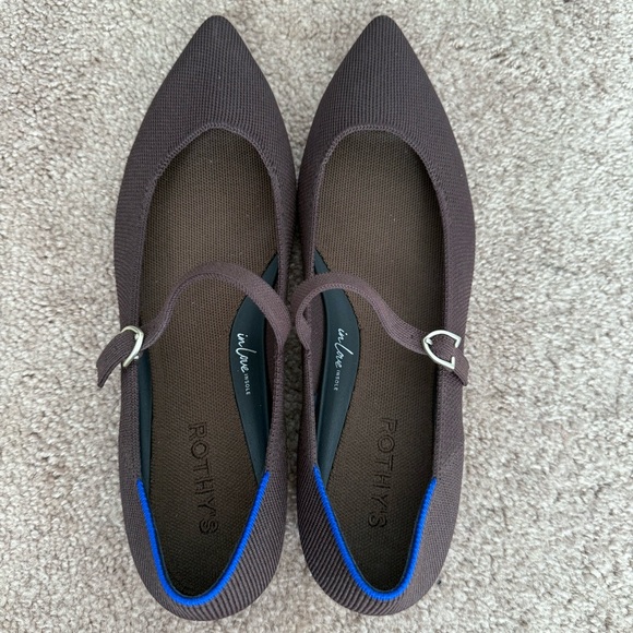 “Like new” Rothy's Brown Pointed Toe Flats Mary Jane - Picture 2 of 12